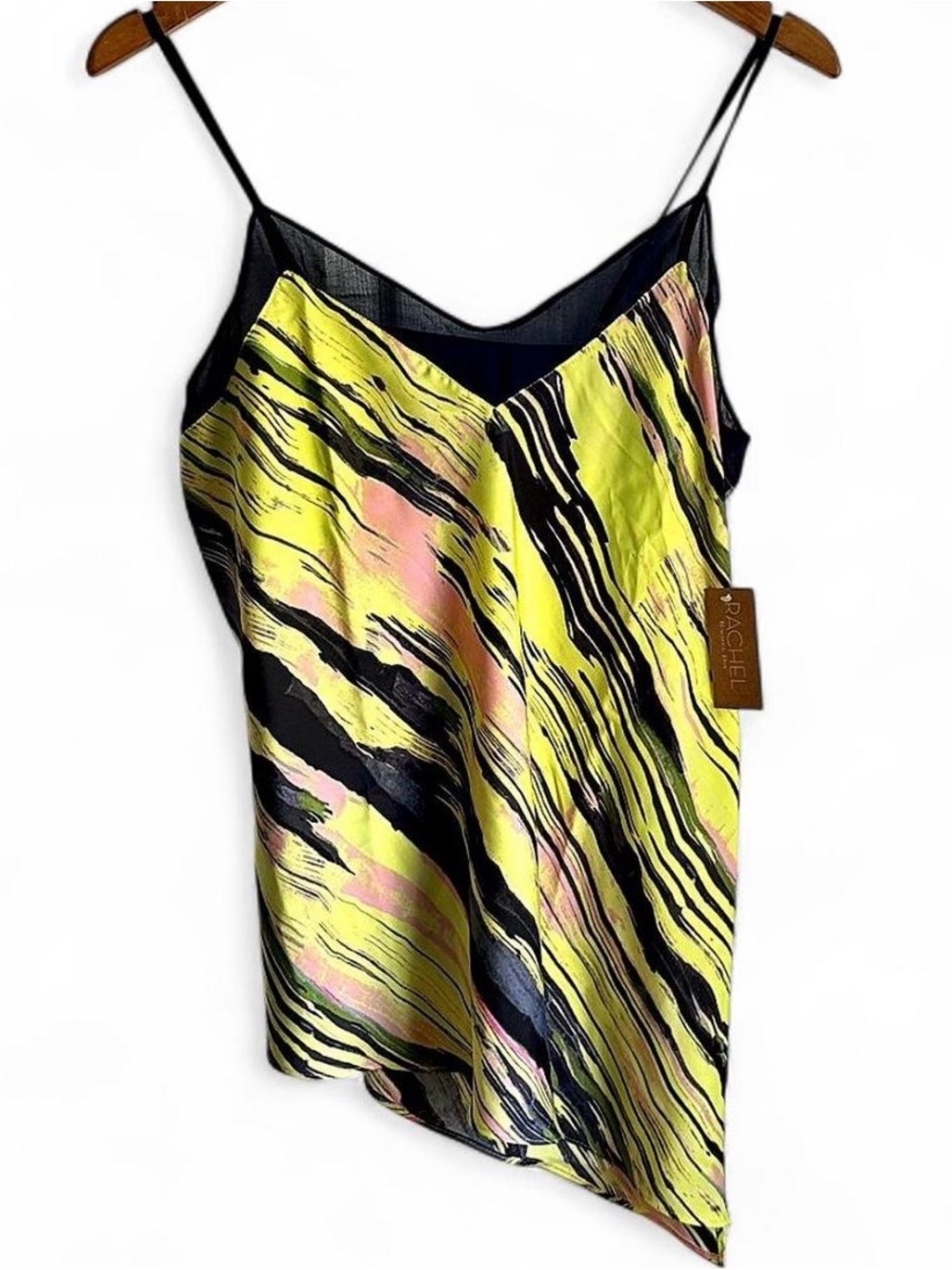 NWT Rachel Roy Neon Abstract Asymmetrical Slip Cami Top